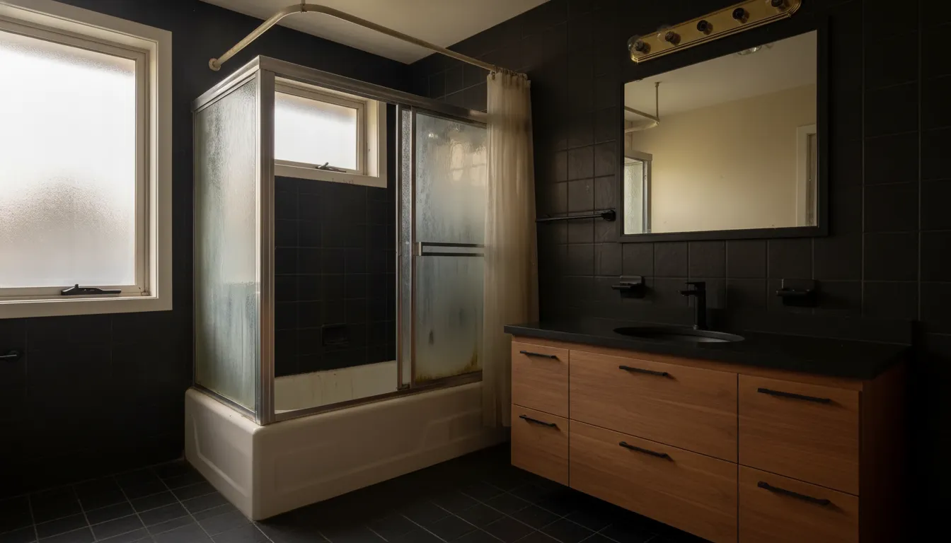 After: Black slate and walnut