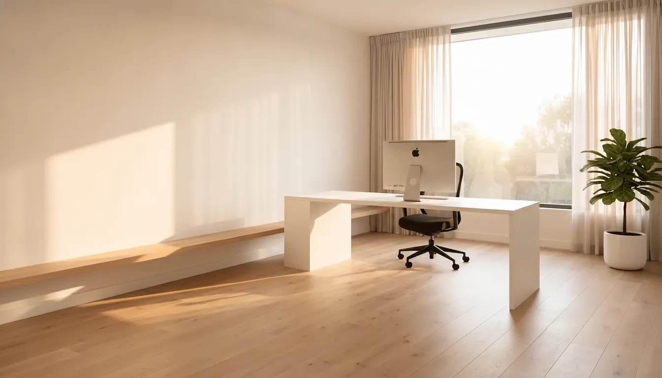 After: One desk, facing the window