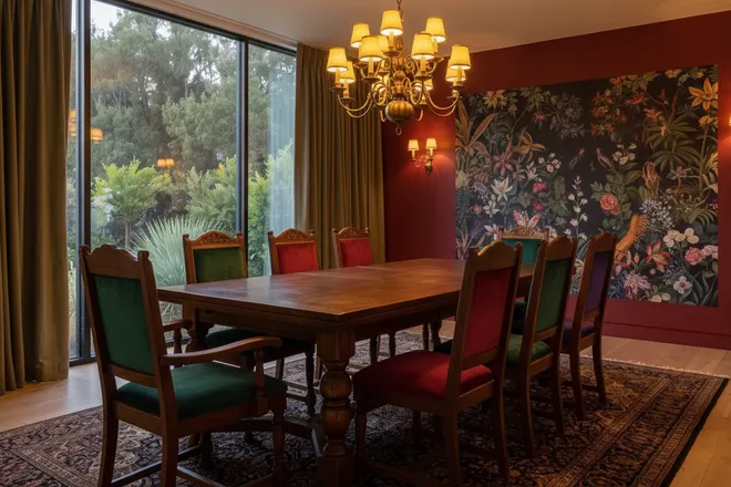 Maximalist dining room render