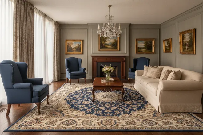 Traditional living room render