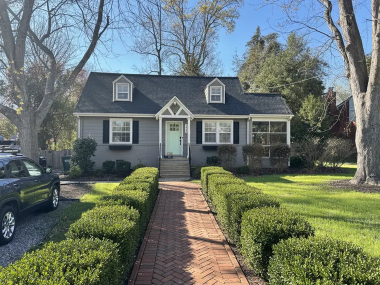 Entry path idea: brick path edged with boxwood