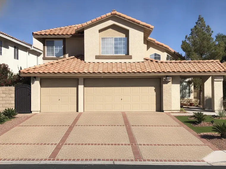 Driveway idea: exposed aggregate concrete driveway