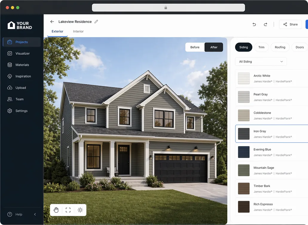 Renovate AI custom design studio interface