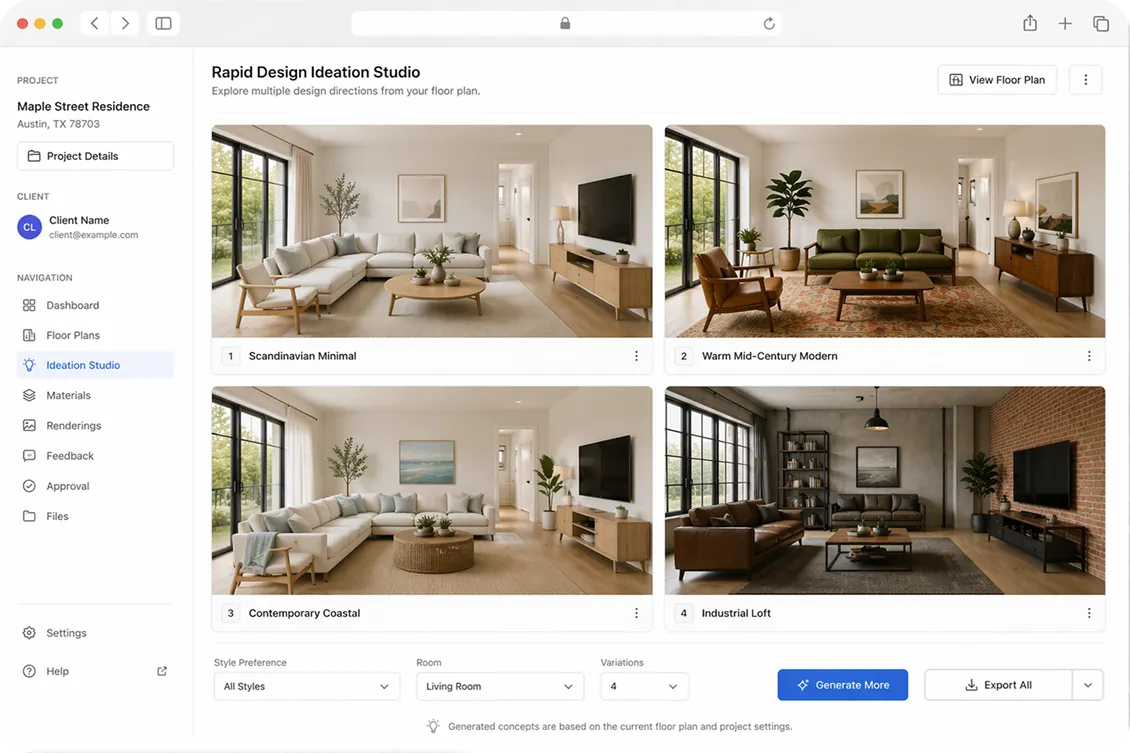 Renovate AI visualizer widget interface