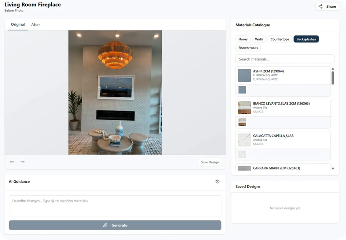 Renovate AI listing visualizer interface