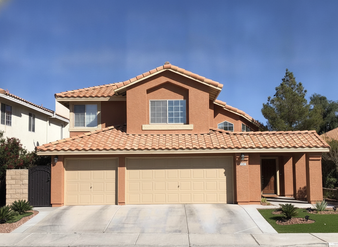 AI exterior paint render — stucco