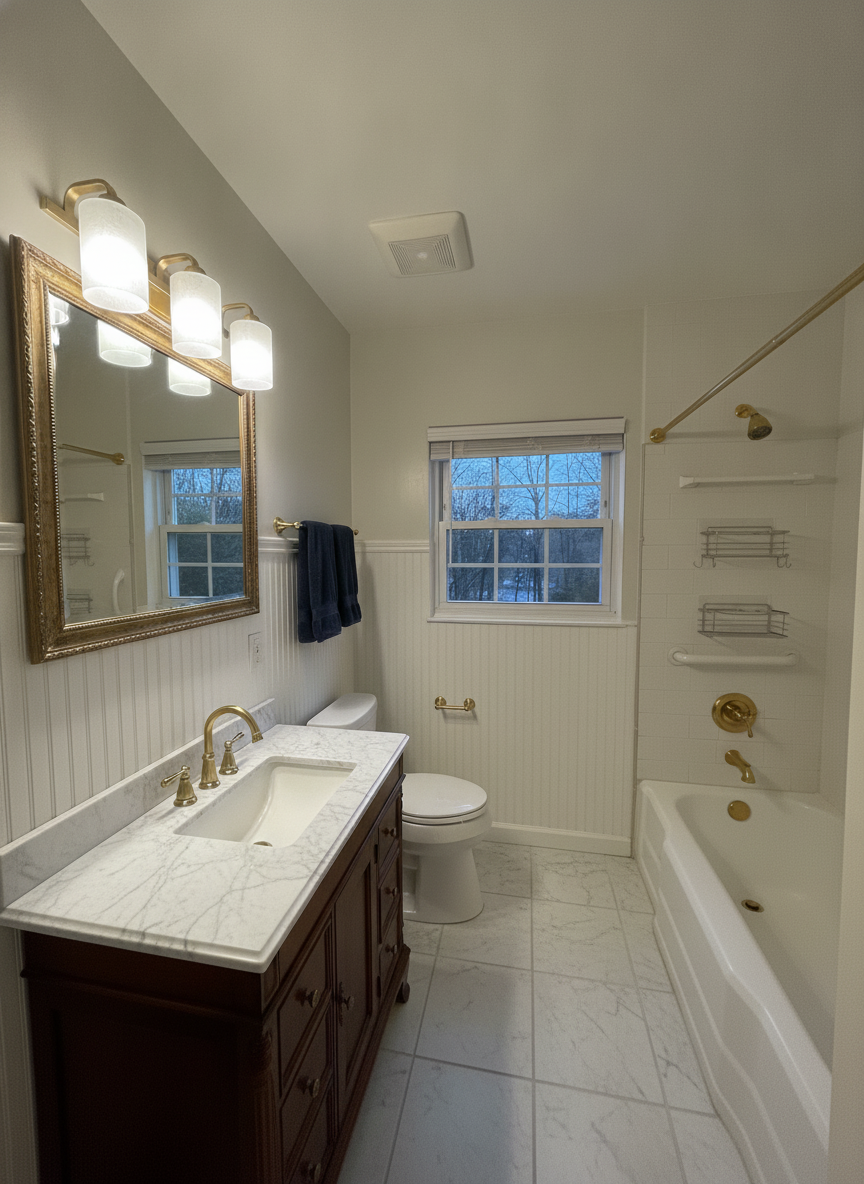 AI bathroom design render — tile