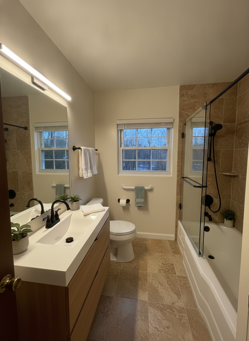 AI bathroom remodel render