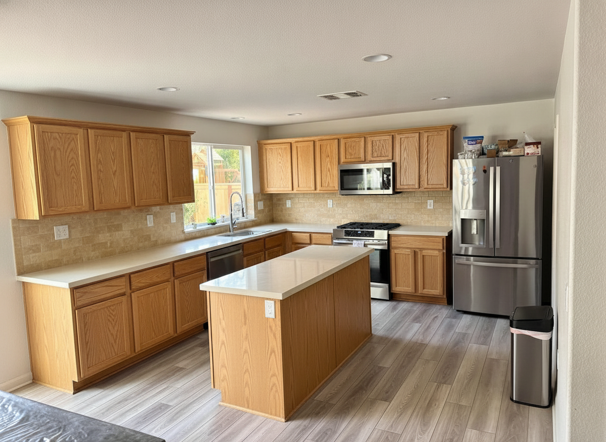 Cabinet color against hardware — Renovate AI render
