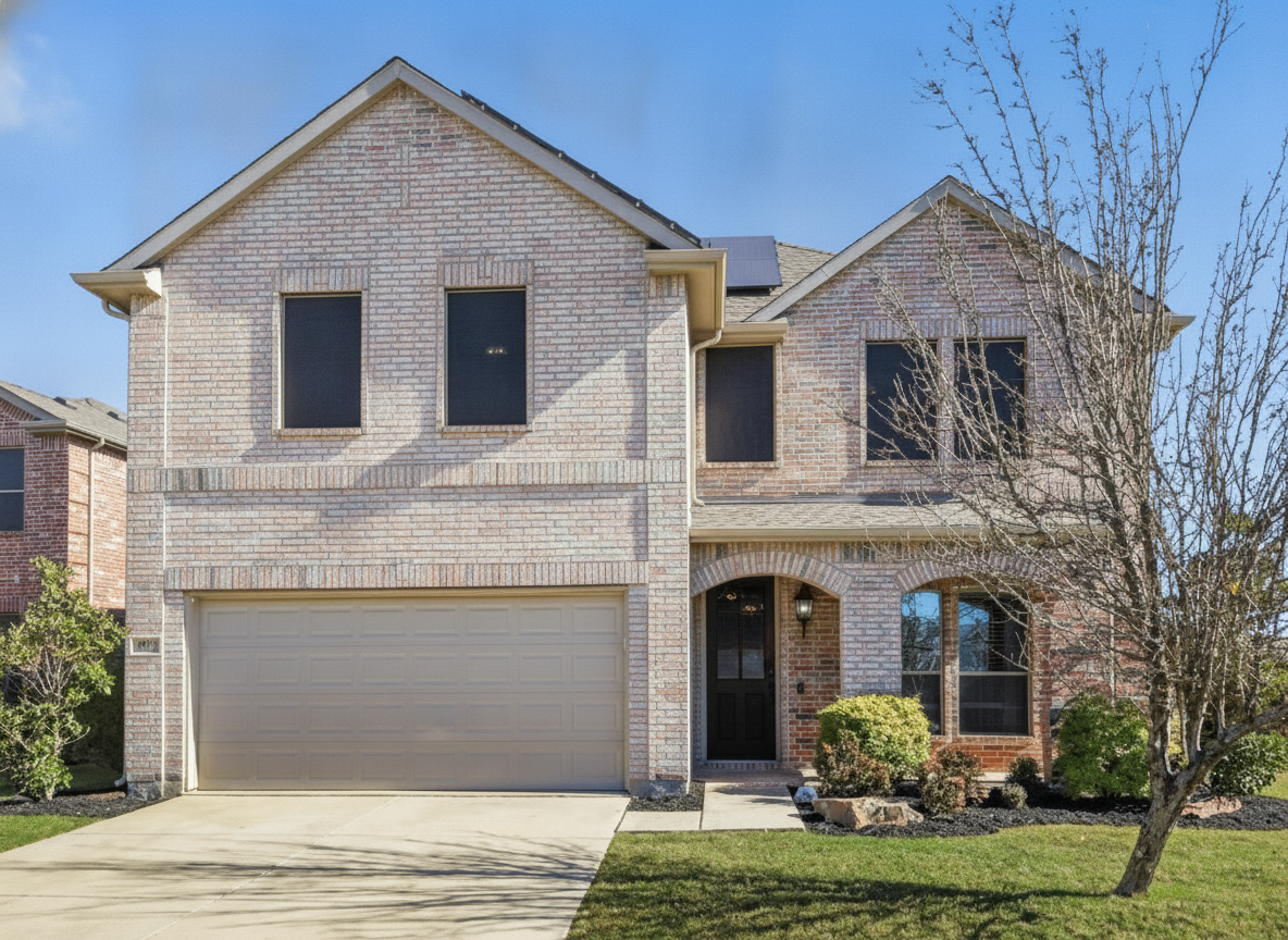 AI exterior paint render — brick